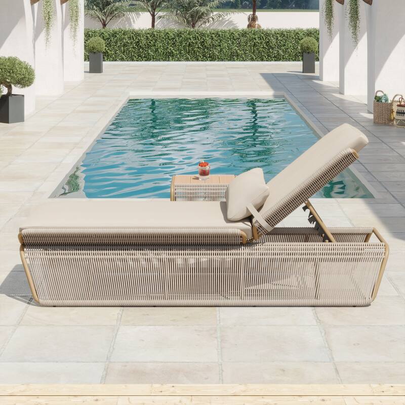 Corvus Corral 2-piece Adjustable Outdoor Wicker Chaise Lounge Set with Sunbrella Cushion