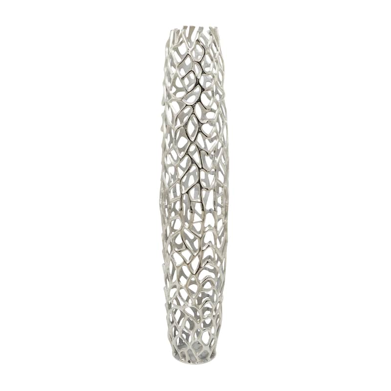 Gold Aluminum Metal Cutout Coral Decorative Vase