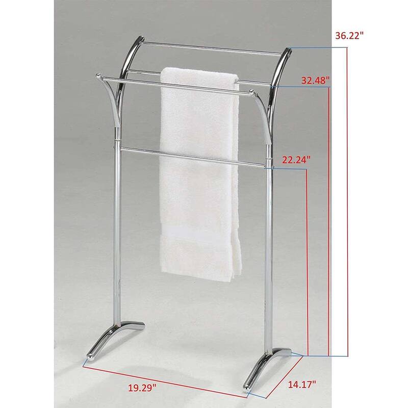 3 Tier Metal Freestanding Bathroom Towel Rack Stand Organizer, Chrome