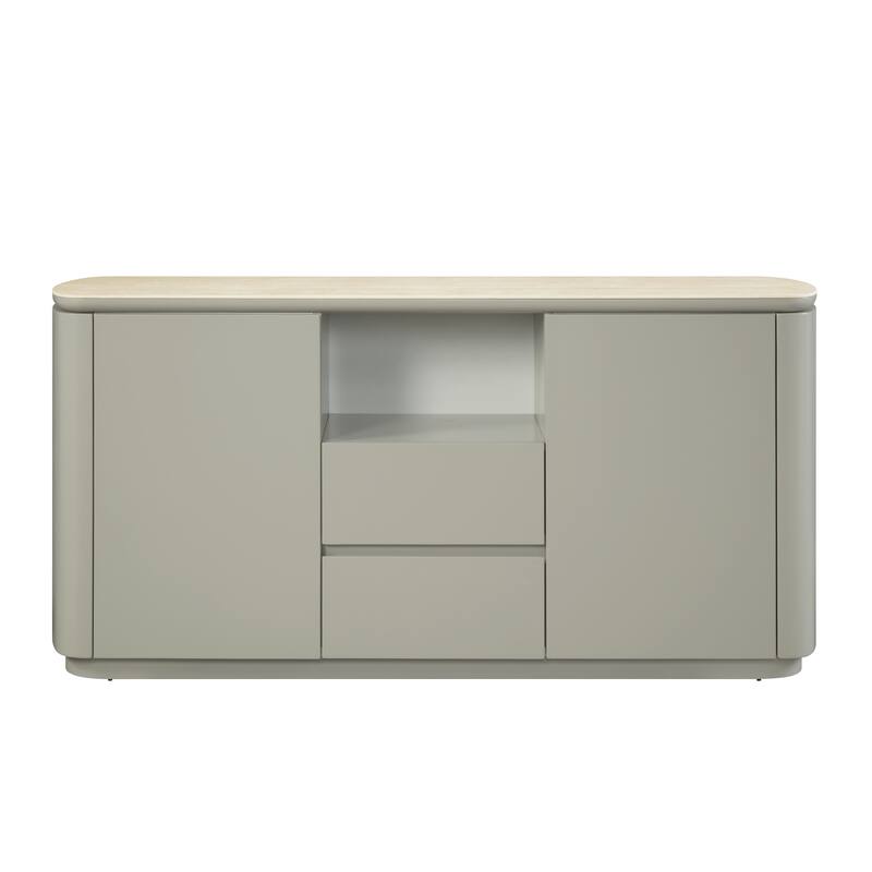 Ingram Ceramic Top & Light Gray Finish Server