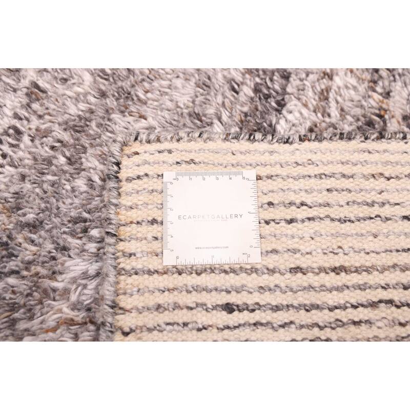 ECARPETGALLERY Hand-knotted Tangier Dark Grey Wool Rug - 4'11 x 8'2