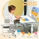 preview thumbnail 5 of 8, Kids Desk and Chair Set, School Study Desk with USB Light, Storage Drawer for Writing, Activities, Arts, or Crafts - Gray
