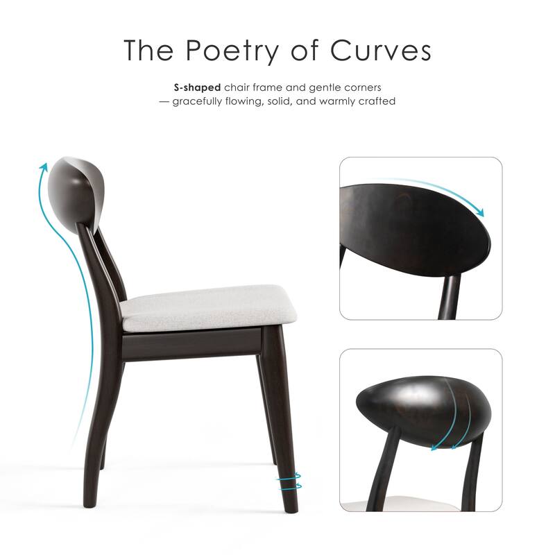 Furniture of America Abigail VI Mid-century Modern Black Handcrafted Solid Wood Dining Chairs (Set of 2)