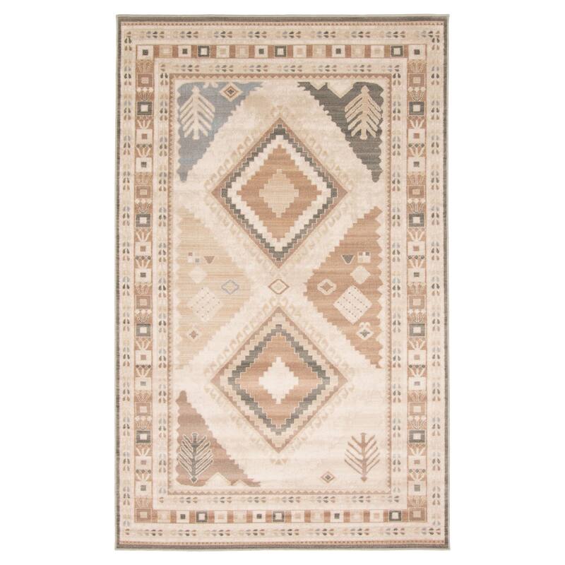 ECARPETGALLERY Machine Woven Lia Ivory Area Rug - Ivory - 5'0 x 8'0 - Rectangle