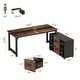 preview thumbnail 10 of 9, 70.8 Inches L-Shaped Executive Desk with Drawer and File Cabinet