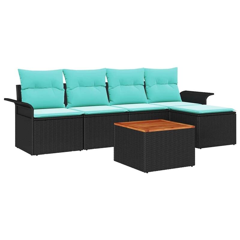 vidaXL 6 Piece Garden Sofa Set with Cushions - 98.8×24.4×27.2