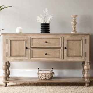 Furniture of America Trenden Modern Farmhouse Solid Wood 2-Drawer Storage Server