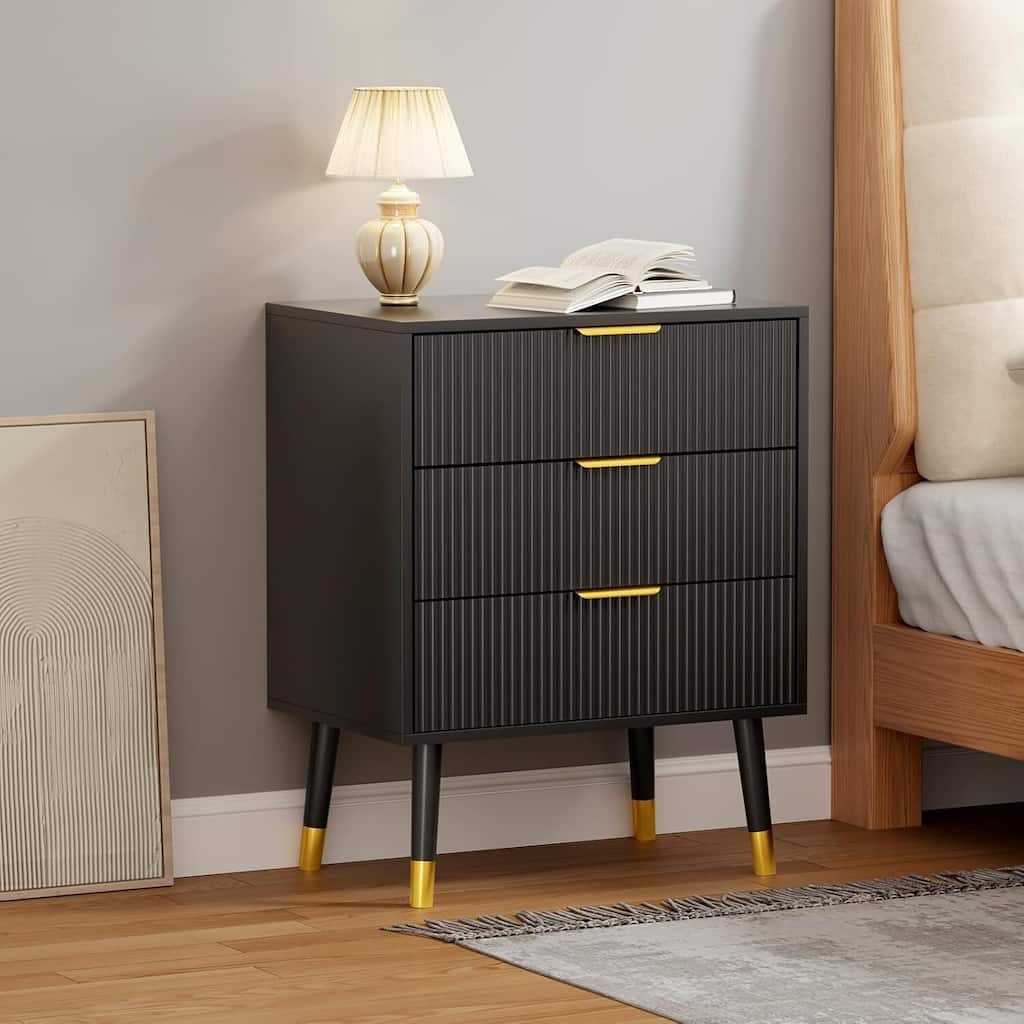 Modern 3 Drawer Dresser, Chest Cabinet Nightstand for Bedroom, Living Room