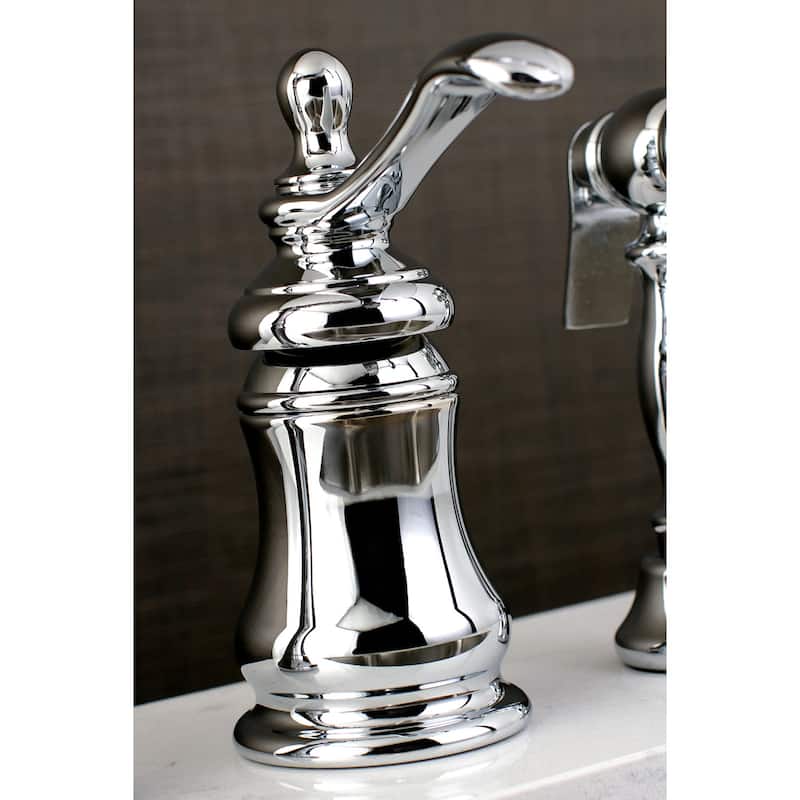 Kingston Brass Templeton Single-Handle Widespread Kitchen Faucet with Brass Sprayer in Polished Chrome