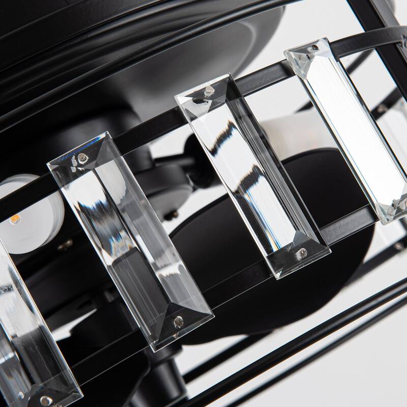 13" 3-Light 3-Blade Modern Crystal Ceiling Fan with Light