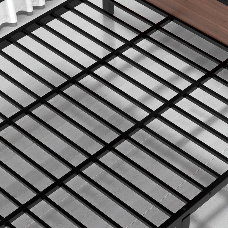 Twin over Full / Twin XL over Queen Metal Bunk Bed with Storage Shelves & LED Lights, Sturdy Noise-Free Space-Saving Design