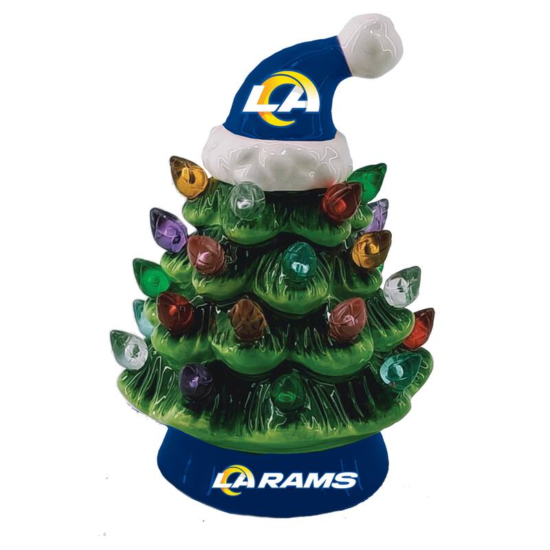 8" LED Ceramic Tabletop Christmas Tree, Los Angeles Rams