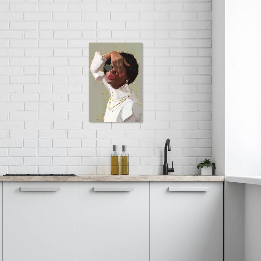 Wynwood Studio Canvas Fashion and Glam Muted Green White and Light Gray Glam Wall Art Canvas Print