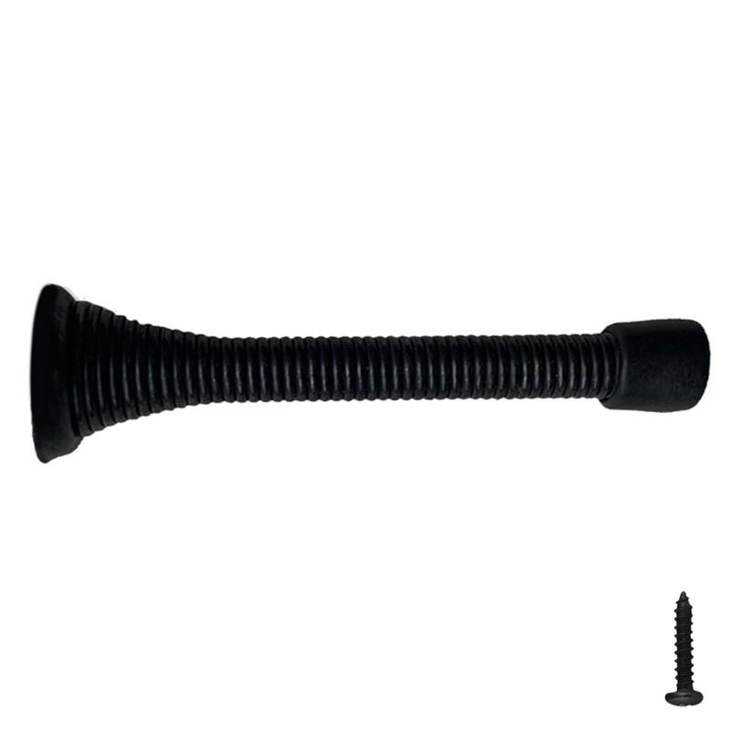 Design House 188193 3-1/8" Baseboard Mounted Spring Door Stop - Matte Black