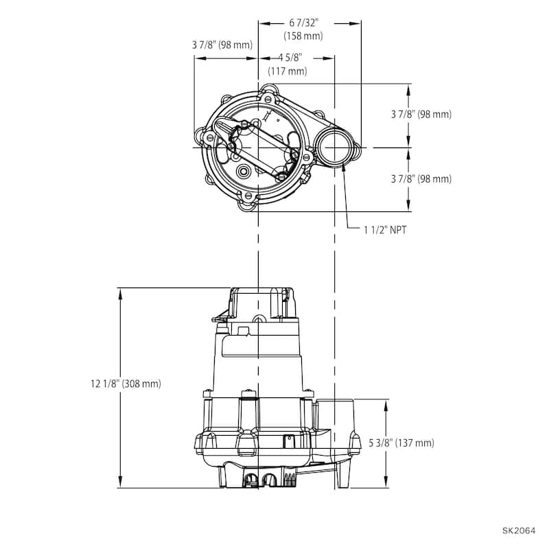 Zoeller 153-0002 115V 1/2 HP 10 Amp Manual Effluent Pump