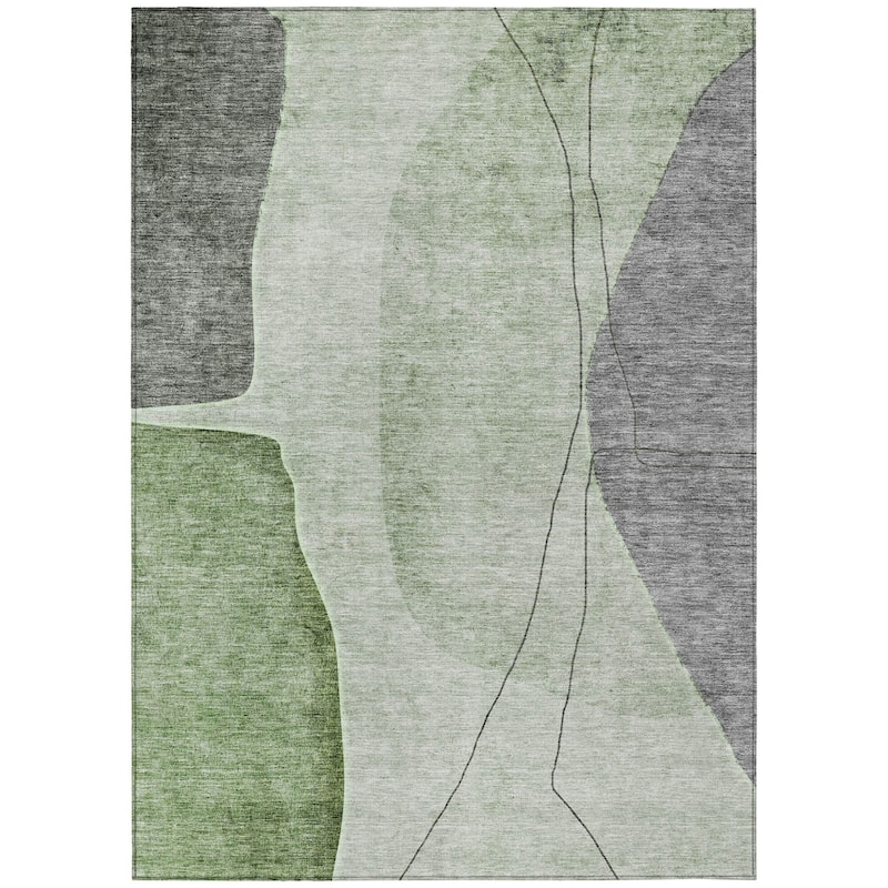 HomeRoots Abstract Transitional Rectangle Outdoor Rug - 5' X 8'