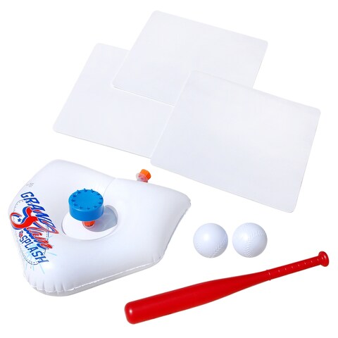 Banzai Splash & Slam Baseball - Tee & Sprinkler Water Sports Game - Includes Plastic Bat + 2 Plastic Balls + Home Plate & Bases