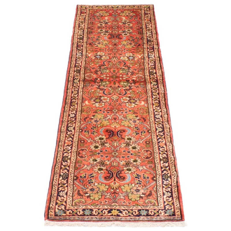 ECARPETGALLERY Hand-knotted Anadol Dark Copper Wool Rug - 2' 8" x 9' 8"