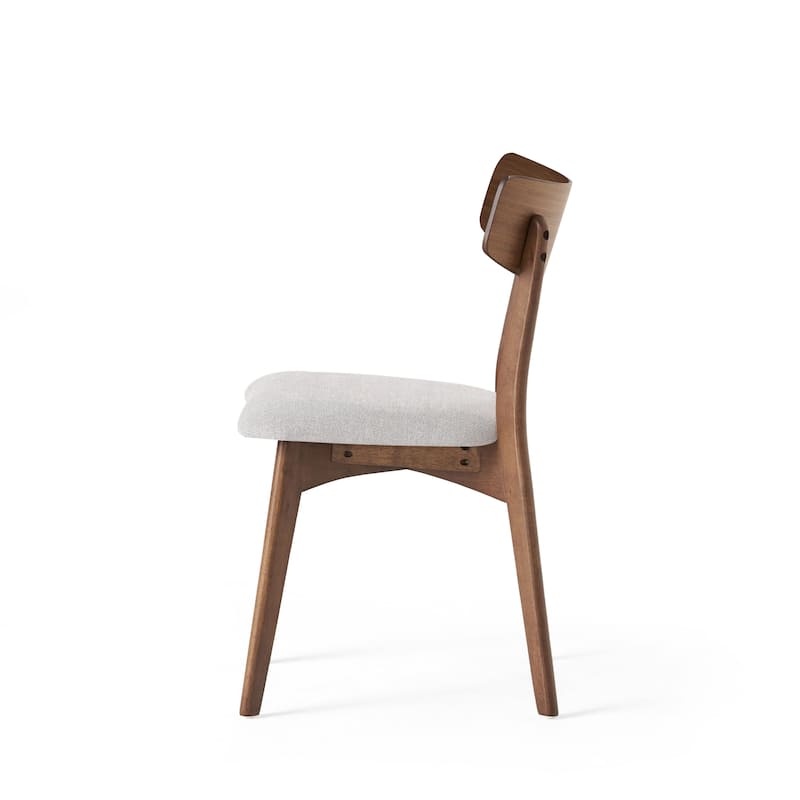 Chazz Mid-Century Modern Upholstered Rubberwood Dining Chairs (Set of 2) by Christopher Knight Home