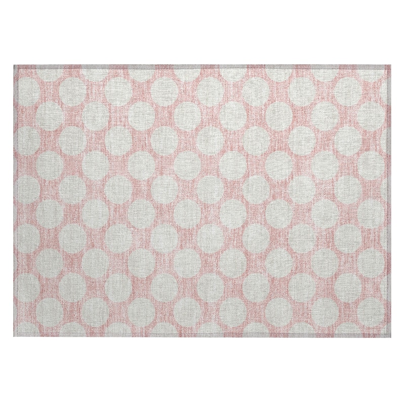 Machine Washable Indoor/ Outdoor Chantille Modern Dots Rug