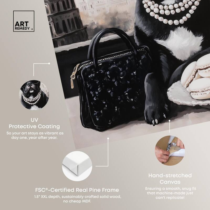 Frenchie in Paris Treats Canvas by Art Remedy, Gallery Wrapped