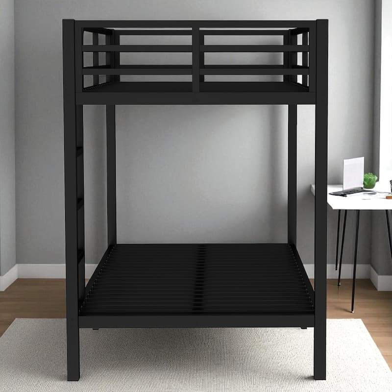 Full over Full/Twin XL over Twin XL Metal Bunk Bed for Teens and Adults, Space-Saving, Noise-Free, No Box Spring Needed