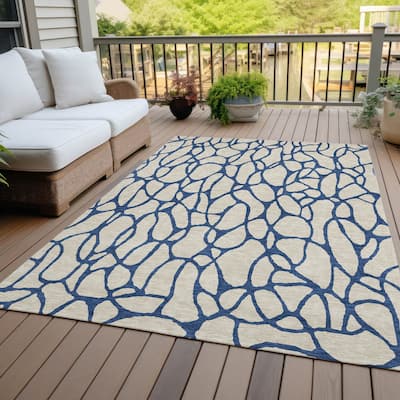 Machine Washable Indoor/ Outdoor Contemporary Chantille Rug