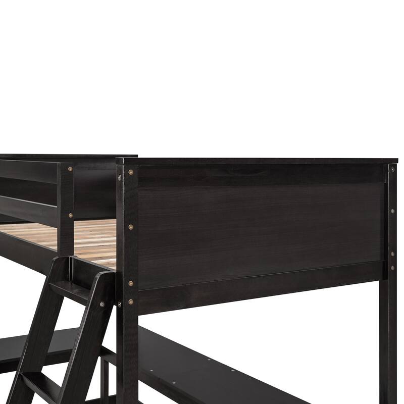 Multi-Functional Twin Loft Bed with Built-in Desk and Storage Shelves