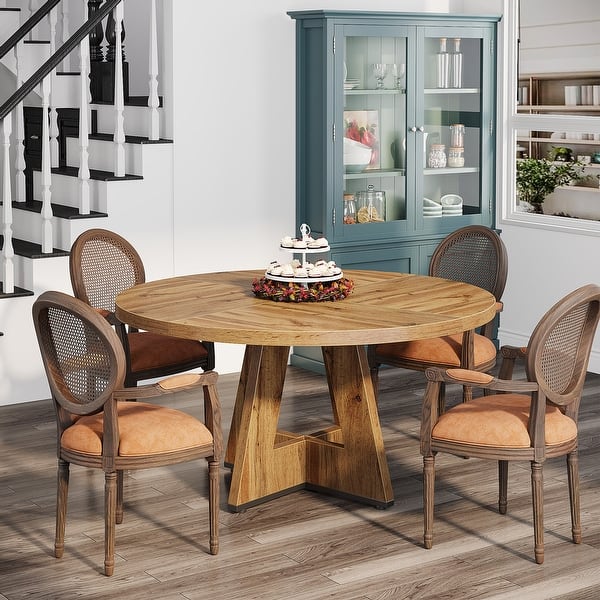 Tribesigns Round Kitchen Table WhizMax 47'' Wood Round Dining