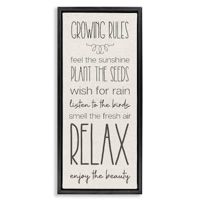 Stupell Serene Gardening Rules Framed Floater Canvas Wall Art Design By Lil' Rue