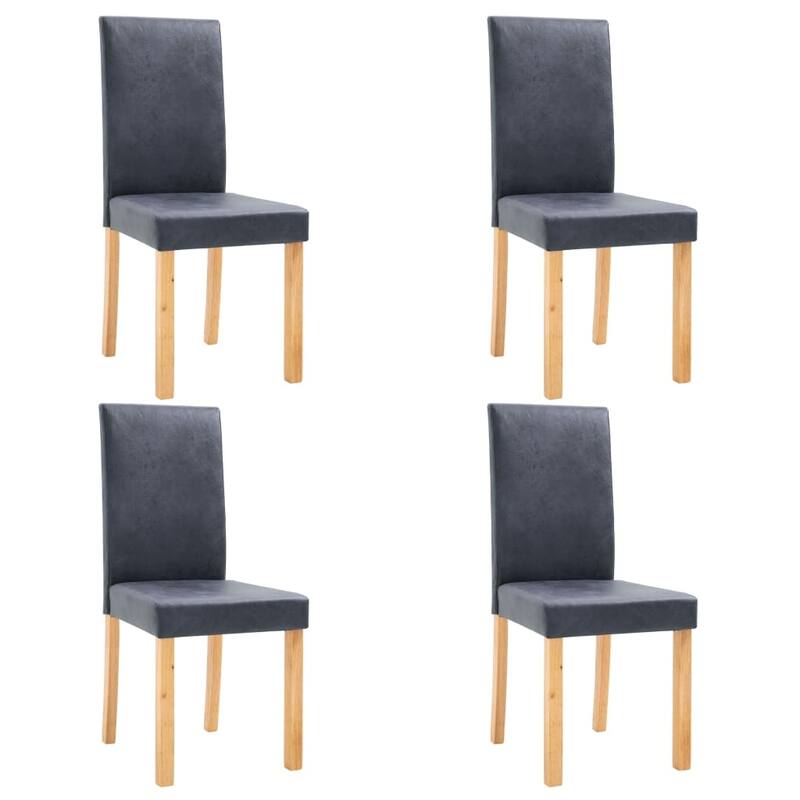 vidaXL Dining Chairs 4 pcs Gray Faux Suede Leather