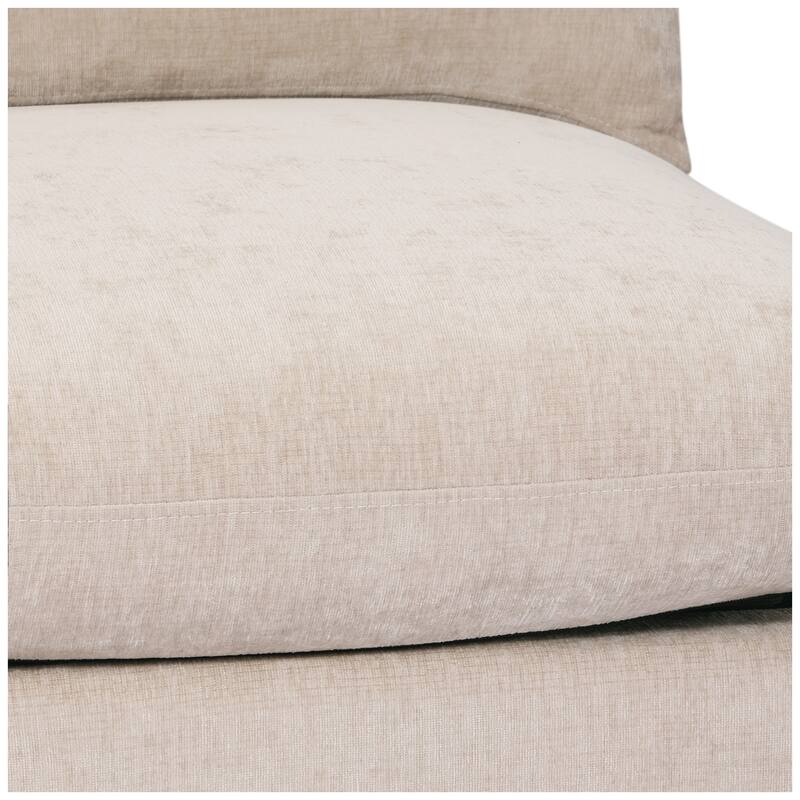 Lucca Chenille Upholstered Single Sofa Chair with Ottoman