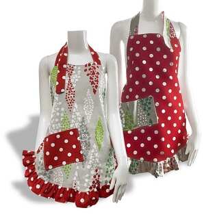 Joita Christmas Reversible RETRO POLKA/ANGELO FLOW Cooking Aprons with ...