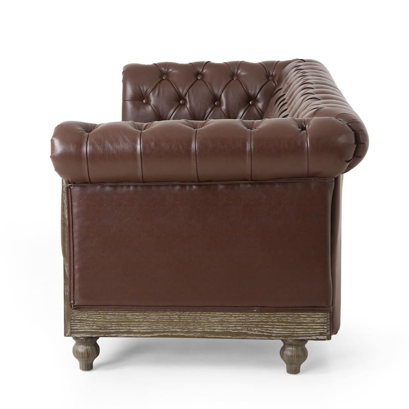 Castalia Nailhead Trim Chesterfield Sofa by Christopher Knight Home - 78.75" L x 33.50" W x 28.00" H