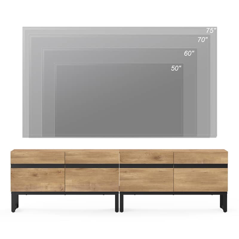 WAMPAT Modern TV Stand Entertainment Center TV Console with Storage Cabinets