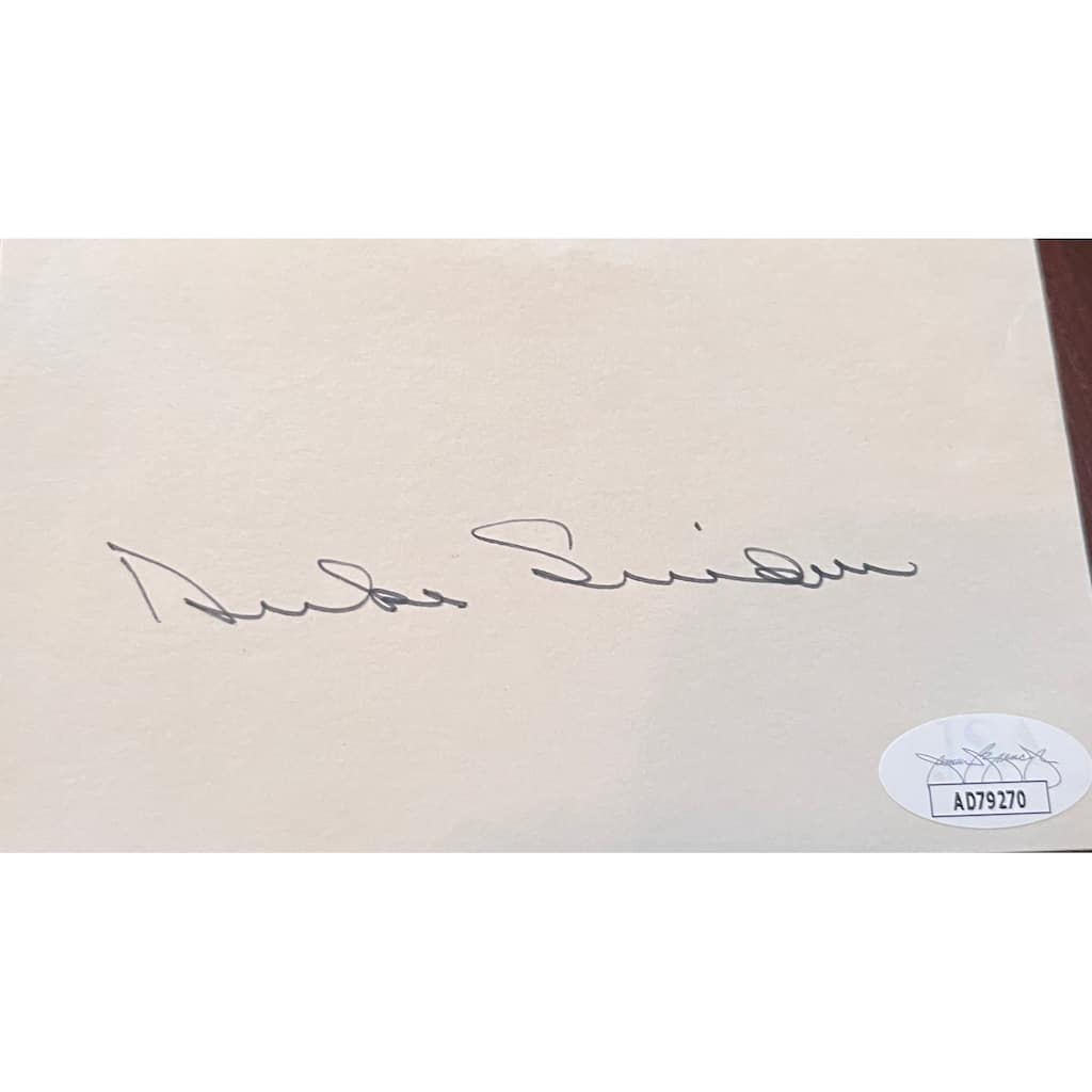 Duke Snider Autographed 3x5 Signed Index Card Photo JSA COA - 8'6" x 11'6"