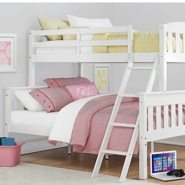 Twin over Full Wood Bunk Bed in White Bed Bath & Beyond 38188290