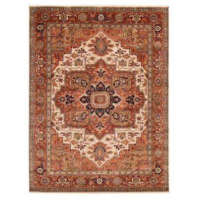 ECARPETGALLERY Hand-knotted Jules Sultane Ivory Wool Rug - 8'11 x 11'9