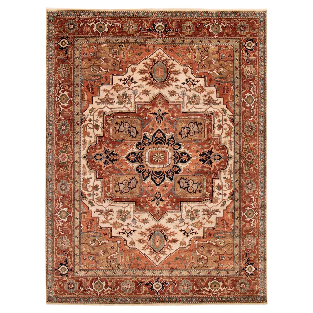 ECARPETGALLERY Hand-knotted Jules Sultane Ivory Wool Rug - 8'11 x 11'9