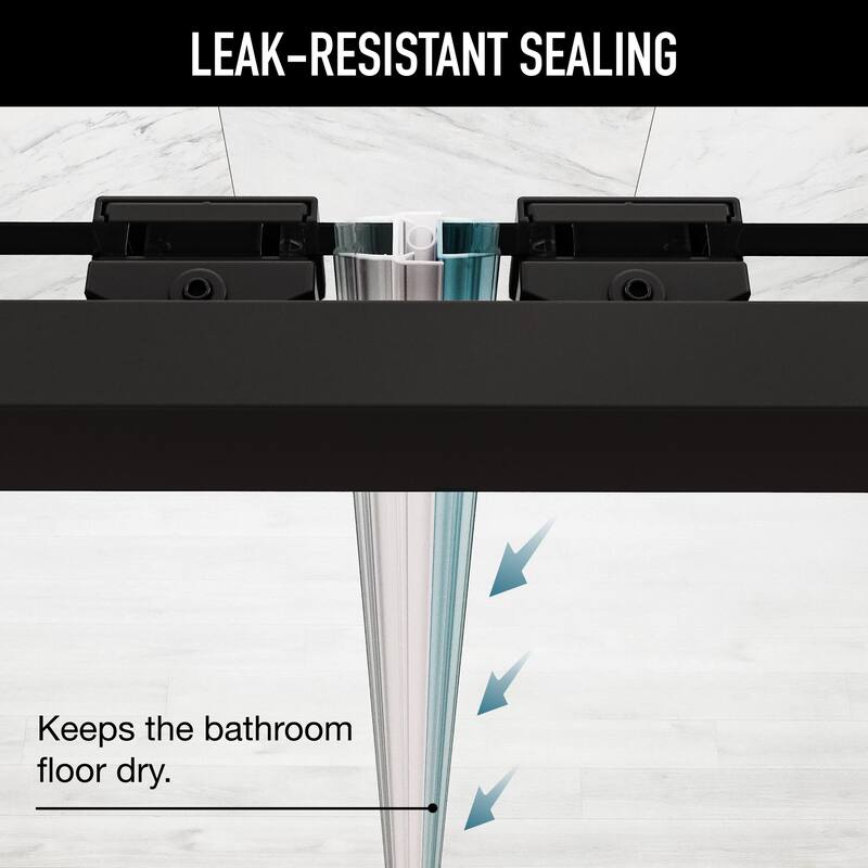 VIGO Paloma 56 to 60 in. W x 74 in. H Semi-Frameless Double-Sliding Shower Door with Clear Tempered Glass