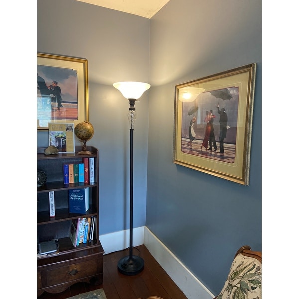 Oil rubbed bronze shop torchiere floor lamp