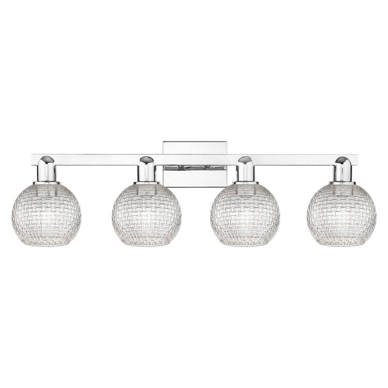 Innovations Lighting 716-4W-10-33 Athens Vanity Athens 4 Light 33" - Polished Chrome / Clear Basketweave