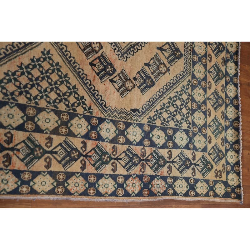 Distressed Bakhtiari Persian Vintage Rug Handmade Wool Carpet - 8'3"x 11'1"
