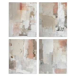 Stupell Layered Blush Abstracts Canvas Wall Art Design by Riley B (Set ...