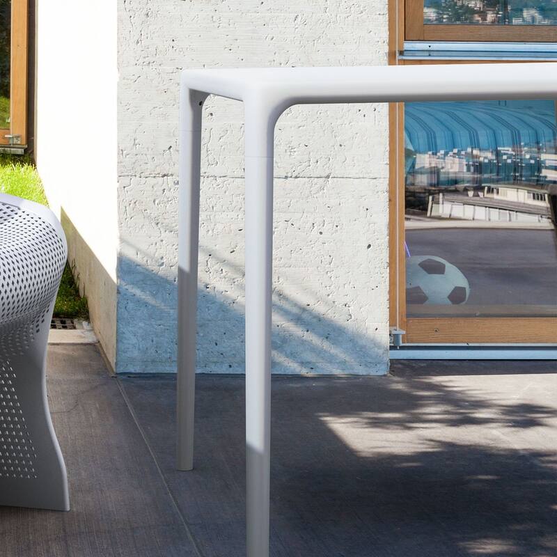 28" Gray Patio Square Stackable Dining Table