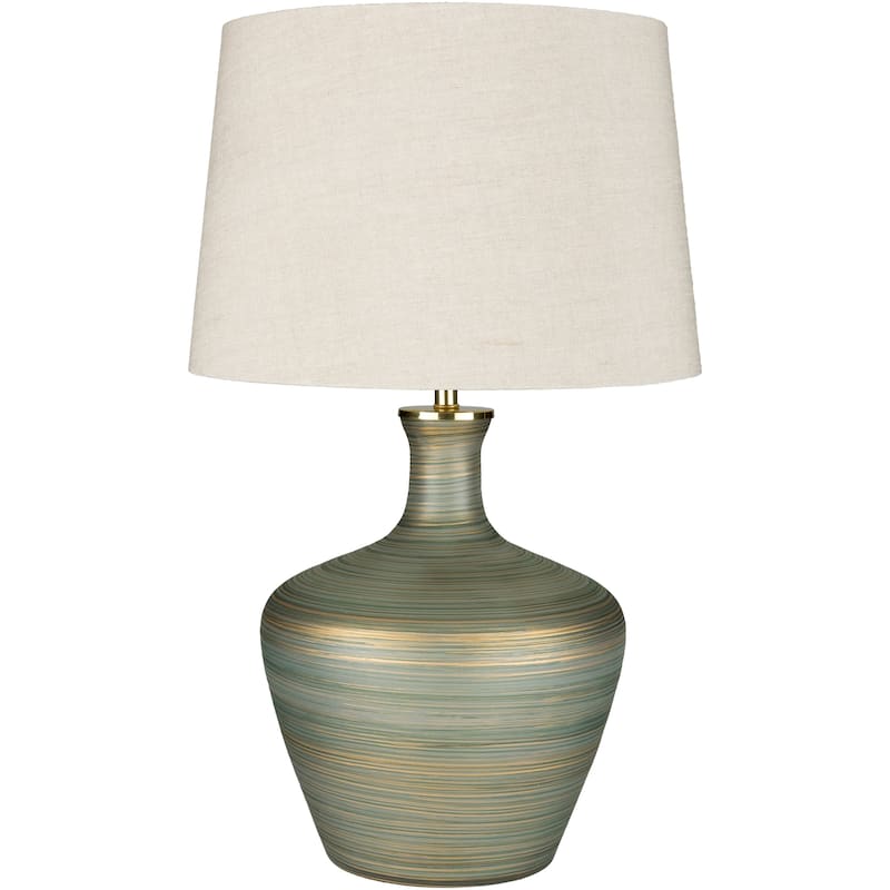 Mariya Emerald & Aqua Antiqued Glass Table Lamp