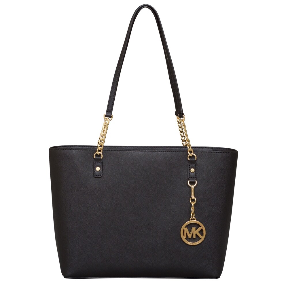 black michael kors purse with gold chain