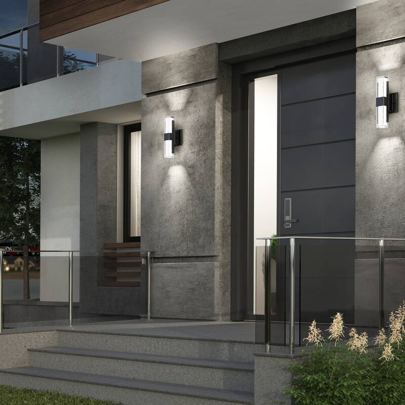 Artika Gemini Outdoor Wall Sconce, Matte Black