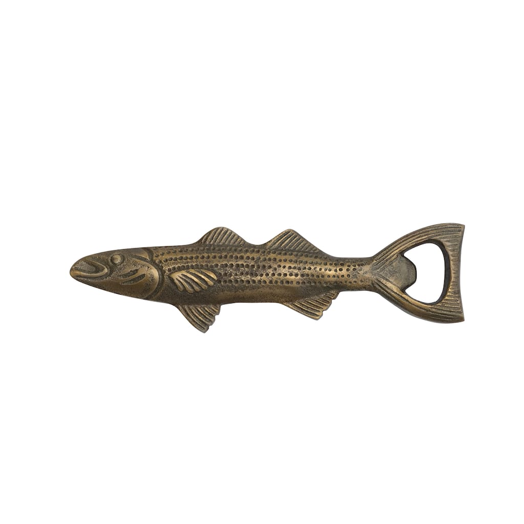 Cast Aluminum Fish Shaped Bottle Opener - 7.0"L x 2.0"W x 0.5"H