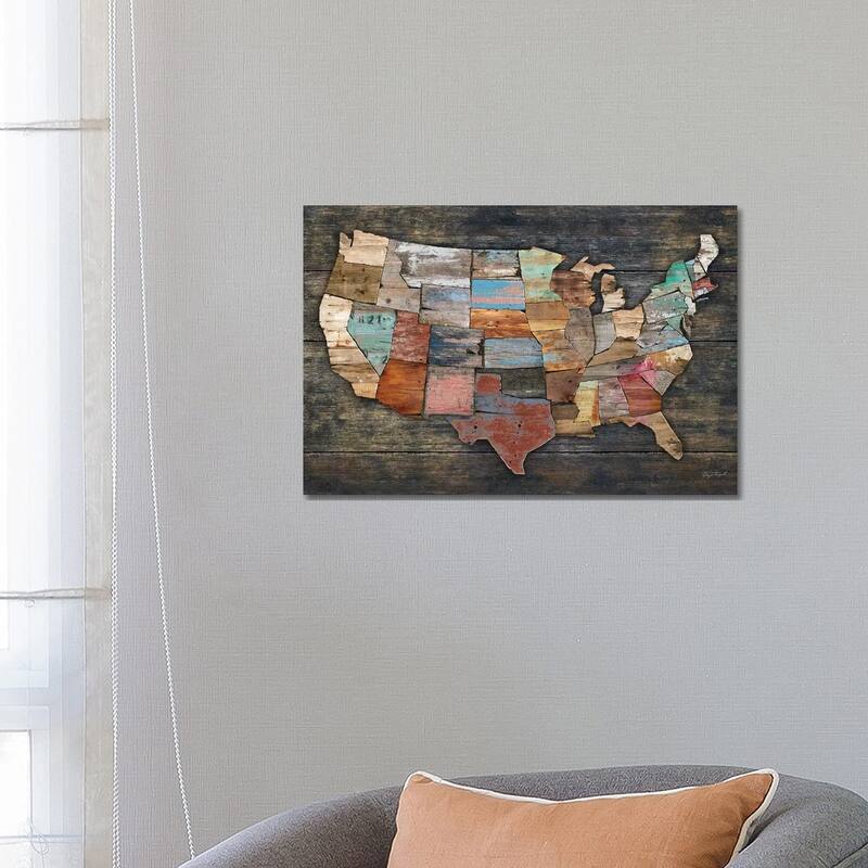 iCanvas "USA Map I" by Diego Tirigall Canvas Print - 18x26x1.5